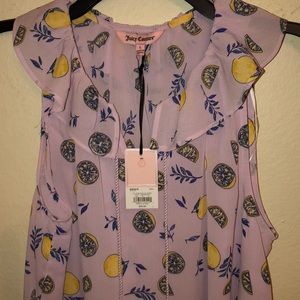 NEW Juicy Couture lemon 🍋 ruffle tank blouse